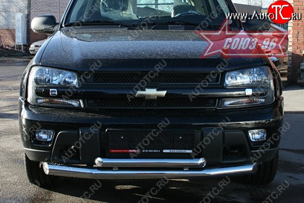 17 639 р. Защита переднего бампера двойная Souz-96 (d76/60)  Chevrolet Trailblazer  GMT360 (2006-2012) рестайлинг  с доставкой в г. Кемерово