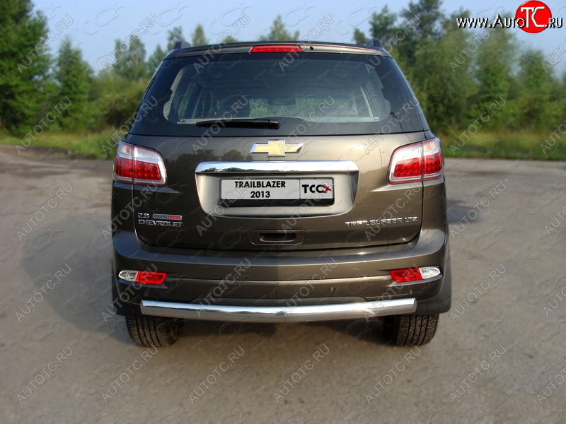 18 449 р. Защита заднего бампера (овальная) ТСС 75х42 мм  Chevrolet Trailblazer  GM800 (2012-2020) дорестайлинг, рестайлинг  с доставкой в г. Кемерово