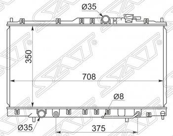 6 849 р. Радиатор двигателя SAT (пластинчатый, на coupe)  Chrysler Sebring  JR (2000-2003), Dodge Stratus (2000-2006), Mitsubishi Eclipse (1999-2005)  с доставкой в г. Кемерово. Увеличить фотографию 1