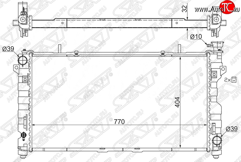 8 299 р. Радиатор двигателя SAT (пластинчатый, 3.3/3.8, МКПП/АКПП) Chrysler Voyager RG минивэн дорестайлинг (2000-2004)  с доставкой в г. Кемерово