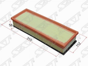 Фильтр воздушный двигателя SAT (310х112х58 mm) CITROEN Berlingo  B9 (2008-2016), CITROEN C2 (2003-2009), CITROEN C3 ( FC/FN,  дорестайлинг) (2002-2015), CITROEN C3 Picasso  рестайлинг (2013-2017), CITROEN C4 (2004-2011), CITROEN C4 picasso  UD (2006-2014), Peugeot 1007 (2004-2009), Peugeot 207 ( WK,  WA,  WC) (2006-2012), Peugeot 307 ( универсал,  хэтчбэк 3 дв.,  хэтчбэк 5 дв.) (2001-2008), Peugeot 308  T7 (2007-2014), Peugeot Partner  Tepee (2012-2015)
