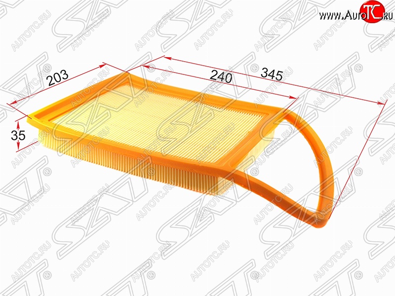 329 р. Фильтр воздушный двигателя SAT (345/240х203х35 mm)  CITROEN Berlingo  B9 (2008-2022), CITROEN C4  B7 (2011-2018), CITROEN Jumpy (2007-2017), Peugeot 3008 (2009-2017), Peugeot 408 (2010-2022), Peugeot 5008  T8 (2009-2016), Peugeot 508 ( универсал,  седан) (2010-2018), Peugeot Expert  G9 (2007-2017)  с доставкой в г. Кемерово