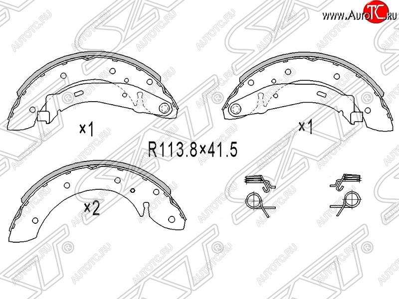 1 599 р. Колодки тормозные SAT (задние, барабанные)  Peugeot Partner  B9 (2008-2015) дорестайлинг, 1-ый рестайлинг  с доставкой в г. Кемерово