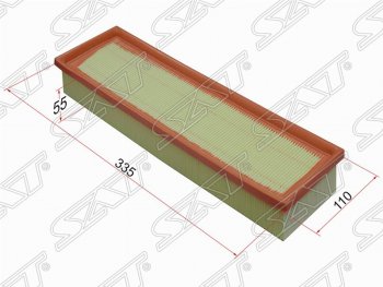 Фильтр воздушный двигателя SAT (335х110х55 mm) CITROEN Berlingo  M59 (2002-2012), CITROEN C2 (2003-2009), CITROEN C3  FC/FN (2002-2009), Peugeot 1007 (2004-2009), Peugeot 207 ( WK,  WA,  WC) (2006-2012), Peugeot Partner  M49/M59 (1997-2002)