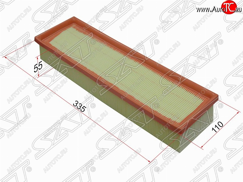 228 р. Фильтр воздушный двигателя SAT (335х110х55 mm)  CITROEN Berlingo  M59 (2002-2012), CITROEN C2 (2003-2009), CITROEN C3  FC/FN (2002-2009), Peugeot 1007 (2004-2009), Peugeot 207 ( WK,  WA,  WC) (2006-2012), Peugeot Partner  M49/M59 (1997-2002)  с доставкой в г. Кемерово