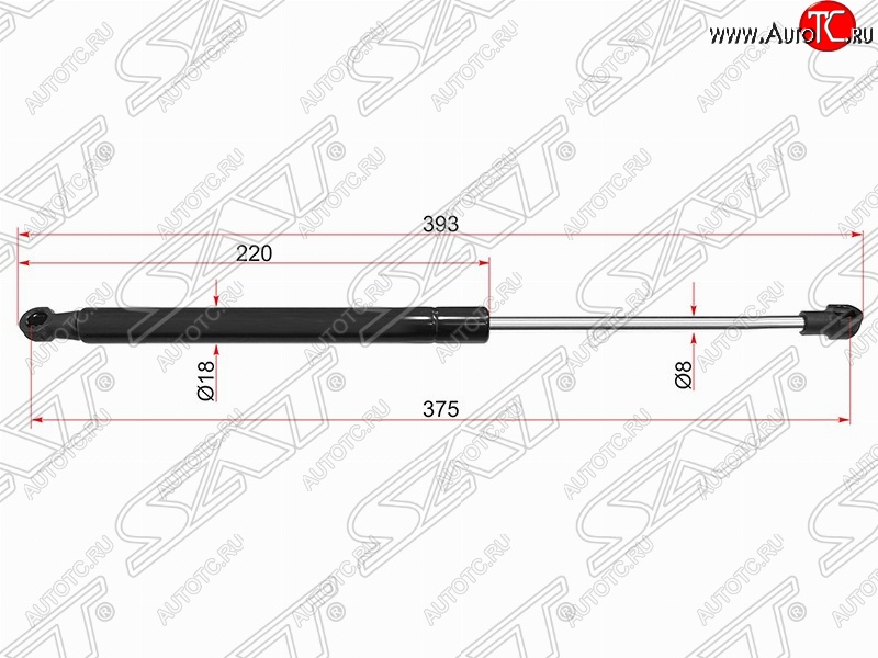 669 р. Газовый упор крышки багажника SAT (LH=RH)  Peugeot Partner  B9 (2008-2018) дорестайлинг, 1-ый рестайлинг, 2-ой рестайлинг  с доставкой в г. Кемерово