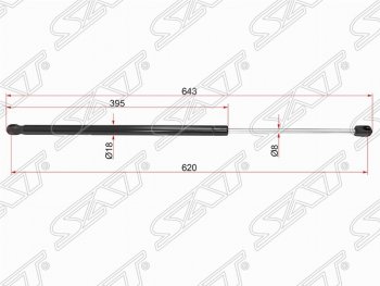 Газовый упор крышки багажника SAT (LH=RH) CITROEN Berlingo  B9 (2008-2022), Peugeot Partner  B9 (2008-2018)