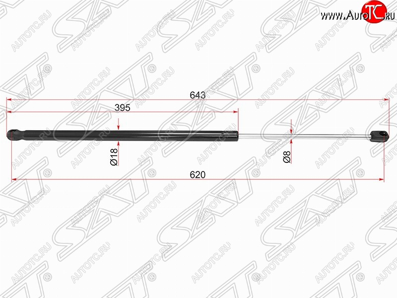 649 р. Газовый упор крышки багажника SAT (LH=RH)  CITROEN Berlingo  B9 (2008-2022), Peugeot Partner  B9 (2008-2018)  с доставкой в г. Кемерово
