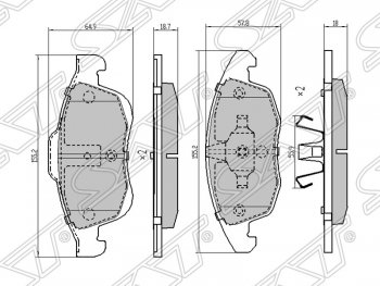 1 129 р. Комплект тормозных колодок SAT (передние)  CITROEN Berlingo  B9 - DS5  PF2  с доставкой в г. Кемерово. Увеличить фотографию 1