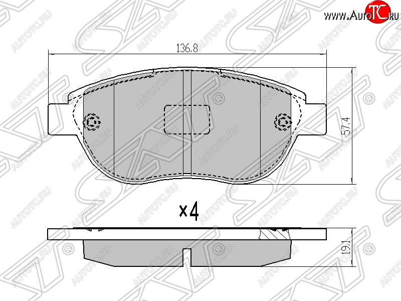 899 р. Колодки тормозные SAT (передние)  CITROEN Berlingo  M59 (2002-2012), CITROEN C3  FC/FN (2002-2009), Peugeot 206 ( хэтчбэк 3 дв.,  хэтчбэк 5 дв.,  универсал,  седан) (1998-2009), Peugeot 207 ( WK,  WA,  WC) (2006-2012), Peugeot 307 ( универсал,  хэтчбэк 3 дв.,  хэтчбэк 5 дв.) (2001-2008)  с доставкой в г. Кемерово