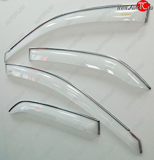 2 399 р. Дефлектор капота CA-Plastiс  CITROEN C-crosser (2007-2012) (Шелкография белая, Без хром.молдинга)  с доставкой в г. Кемерово