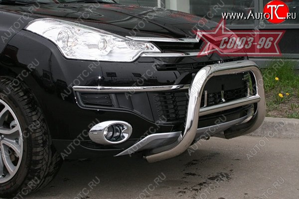 18 314 р. Защита переднего бампера Souz-96 (d76) CITROEN C-crosser (2007-2012)  с доставкой в г. Кемерово