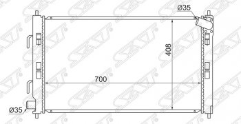 5 249 р. Радиатор двигателя SAT (пластинчатый, 1.6 / 1.5, АКПП) Mitsubishi ASX 2-ой рестайлинг (2017-2020)  с доставкой в г. Кемерово. Увеличить фотографию 1