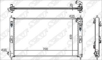 Радиатор двигателя SAT (трубчатый, 1.5/1.8/2.0/2.0D, МКПП) Mitsubishi Lancer 10 CY седан дорестайлинг (2007-2010)