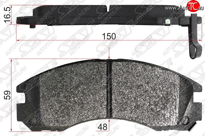 1 239 р. Колодки тормозные SAT (передние) Mitsubishi Airtek (2001-2008)  с доставкой в г. Кемерово