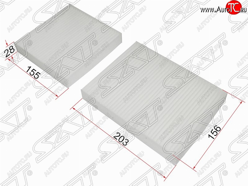 262 р. Фильтр салонный SAT (комплект, 155х156х28/203x156x28 mm)  CITROEN C3  дорестайлинг (2009-2015), CITROEN DS3  PF1 (2009-2016), Peugeot 2008 (2013-2019), Peugeot 207 ( WK,  WA,  WC) (2006-2012), Peugeot 208  1 (2012-2019)  с доставкой в г. Кемерово
