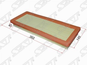Фильтр воздушный двигателя SAT (362х145х40 mm) CITROEN C4 Grand Picasso (2006-2014), CITROEN C5 ( RD,  RW) (2008-2017), CITROEN DS3  PF1 (2009-2016), CITROEN DS4  PF1 (2010-2015), CITROEN DS5  PF2 (2011-2015), Peugeot 207 ( WK,  WA,  WC) (2006-2012), Peugeot 208  1 (2012-2019), Peugeot 307 ( хэтчбэк 3 дв.,  универсал,  хэтчбэк 5 дв.) (2001-2008)