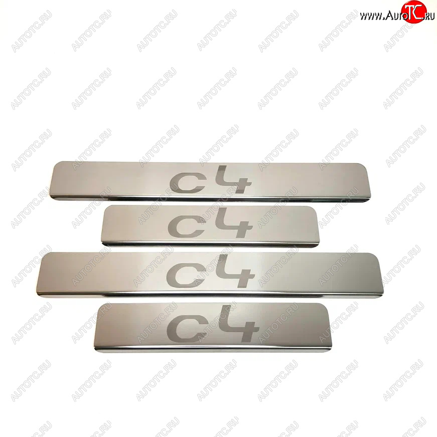 2 179 р. Накладки порожков салона INOX  CITROEN C4  B7 (2011-2022) хэтчбэк 5 дв., седан дорестайлинг, седан рестайлинг (Нержавеющая сталь)  с доставкой в г. Кемерово