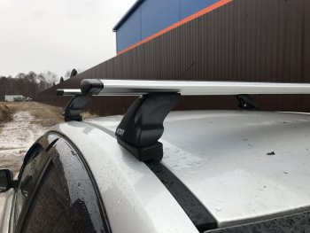 5 899 р. Багажник на крышу Inter (в штатные крепления)  CITROEN C4 aircross (2012-2017), Mitsubishi ASX (2010-2025), Peugeot 307 ( универсал,  хэтчбэк 3 дв.,  хэтчбэк 5 дв.) (2001-2008), Peugeot 4008 (2012-2025) (Алюминиевые поперечины Крыло, 130 см)  с доставкой в г. Кемерово. Увеличить фотографию 3