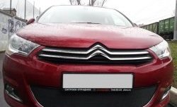 1 469 р. Сетка на бампер (хетчбек) Russtal (черная)  CITROEN C4  B7 (2011-2018) хэтчбэк 5 дв.  с доставкой в г. Кемерово. Увеличить фотографию 1