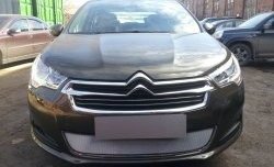 1 539 р. Сетка на бампер (седан) Russtal (хром)  CITROEN C4  B7 (2011-2018) хэтчбэк 5 дв.  с доставкой в г. Кемерово. Увеличить фотографию 4