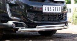 18 949 р. Защита переднего бампера (2 трубыØ63 и 42 мм, нержавейка) SLITKOFF CITROEN C4 aircross (2012-2017)  с доставкой в г. Кемерово. Увеличить фотографию 3