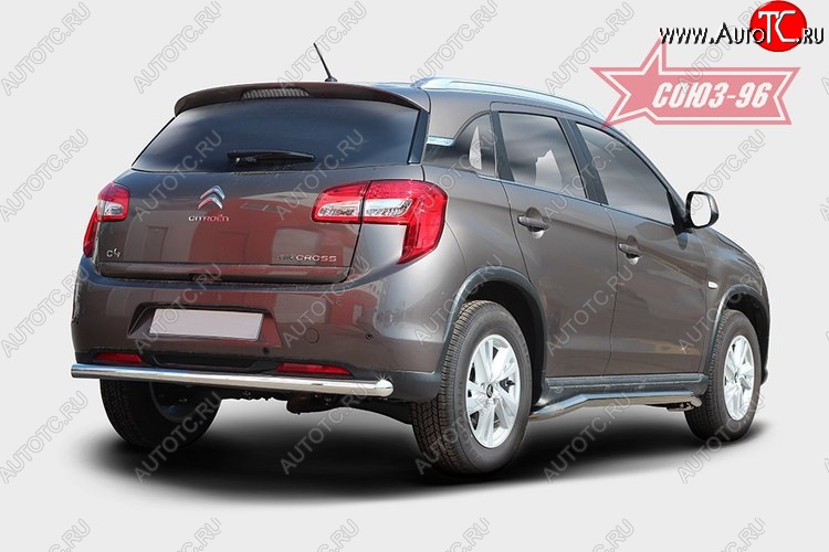 10 520 р. Защита заднего бампера Souz-96 (d60) CITROEN C4 aircross (2012-2017)  с доставкой в г. Кемерово