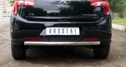 14 799 р. Одинарная защита заднего бампера из трубы диаметром 63 мм SLITKOFF CITROEN C4 aircross (2012-2017)  с доставкой в г. Кемерово. Увеличить фотографию 2