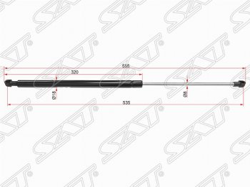 Газовый упор крышки багажника SAT (LH=RH, 565 мм) CITROEN C4 picasso  UD (2006-2014) минивэн