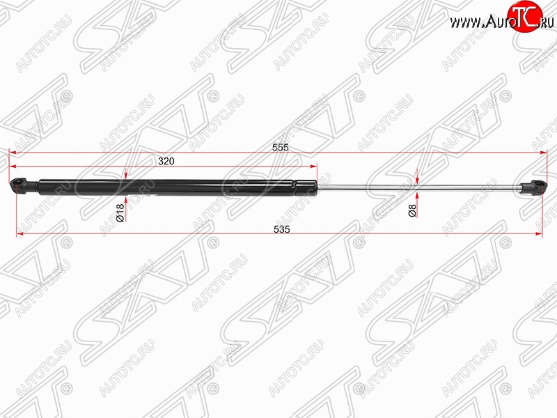 499 р. Газовый упор крышки багажника SAT (LH=RH, 565 мм)  CITROEN C4 picasso  UD (2006-2014) минивэн  с доставкой в г. Кемерово