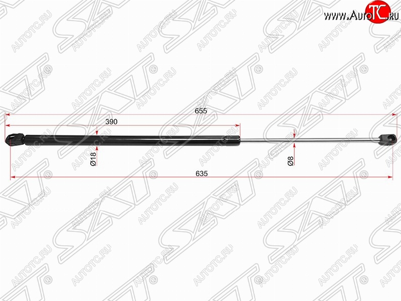 549 р. Газовый упор крышки багажника SAT (LH=RH, 655 мм)  CITROEN C4 picasso  UD (2006-2014) минивэн  с доставкой в г. Кемерово