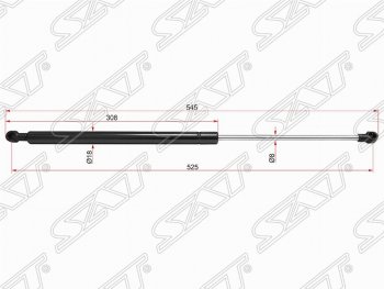 Газовый упор крышки багажника SAT (LH=RH, 545 мм) CITROEN C4 picasso  UD (2006-2014) минивэн