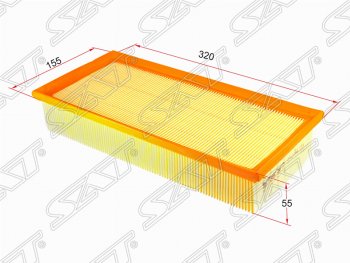Фильтр воздушный двигателя SAT (320х155х55 mm) CITROEN C5 ( X40,DC,  X40,DE) (2000-2004), Peugeot 406 ( 8B,  8E,F) (1995-2004)