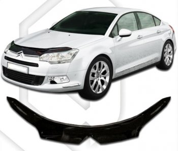 2 159 р. Дефлектор капота CA-Plastic  CITROEN C5 ( RD,  RW) (2008-2017) дорестайлинг, седан, доресталийнг, универсал (Classic черный, Без надписи)  с доставкой в г. Кемерово. Увеличить фотографию 1