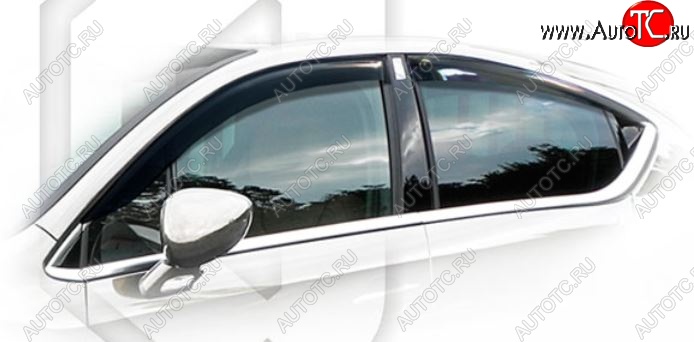 2 359 р. Дефлектора окон CA-Plastiс CITROEN DS4 PF1 дорестайлинг,хэтчбэк 5дв. (2010-2015) (Classic полупрозрачный, С хром. молдингом)  с доставкой в г. Кемерово