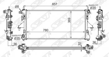 Радиатор двигателя SAT (трубчатый, 2.2TD/3.0, МКПП) Fiat Ducato 250 (2006-2014)
