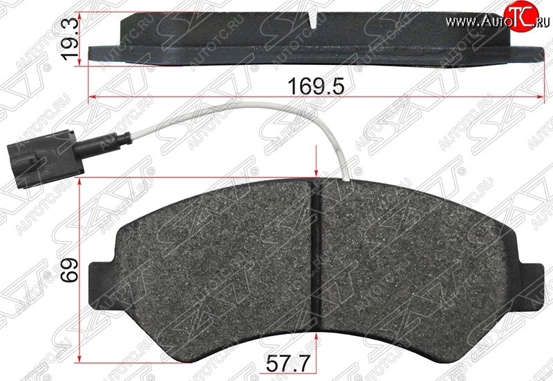 1 429 р. Колодки тормозные SAT (передние, 1 датчик износа) CITROEN Jumper 250 (2006-2014)  с доставкой в г. Кемерово