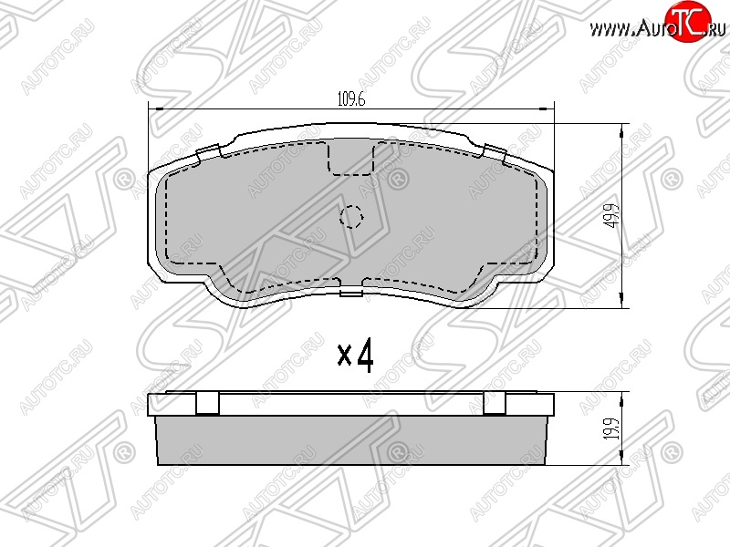 849 р. Колодки тормозные SAT (задние)  CITROEN Jumper ( 230,  244,  250) (1994-2014), Fiat Ducato ( 230,  244,  250) (1994-2014), Peugeot Boxer ( 230,  244,  250) (1994-2014)  с доставкой в г. Кемерово