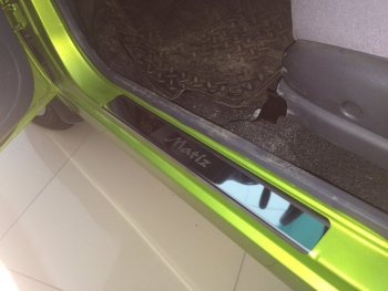 2 179 р. Накладки порожков салона INOX Daewoo Matiz M150 рестайлинг (2000-2016) (Нержавеющая сталь)  с доставкой в г. Кемерово. Увеличить фотографию 3