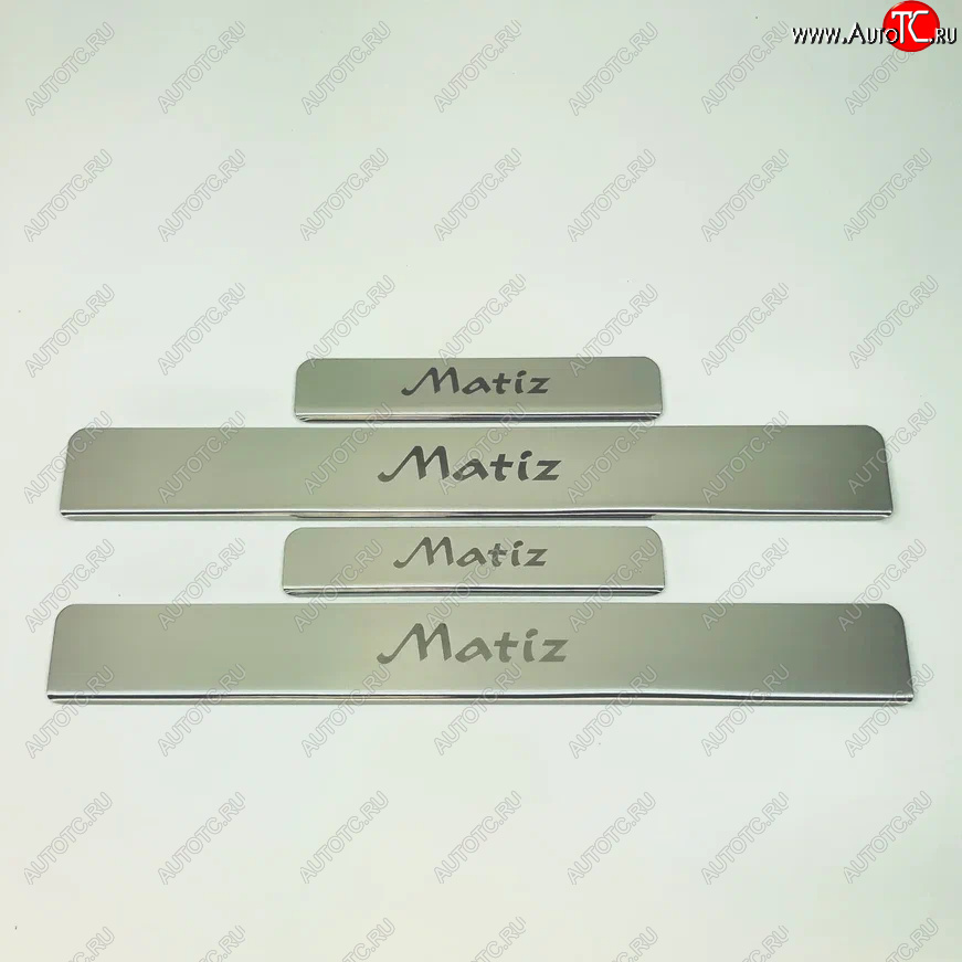 2 179 р. Накладки порожков салона INOX Daewoo Matiz M150 рестайлинг (2000-2016) (Нержавеющая сталь)  с доставкой в г. Кемерово
