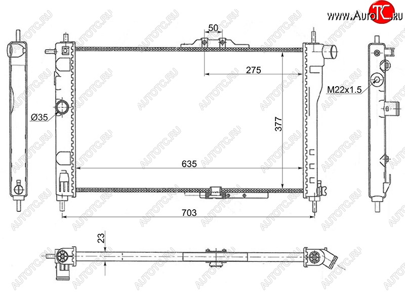 3 499 р. Радиатор двигателя SAT (трубчатый, МКПП, C18LE, G15MF, G16MF, A15MF) Daewoo Nexia дорестайлинг (1995-2008)  с доставкой в г. Кемерово