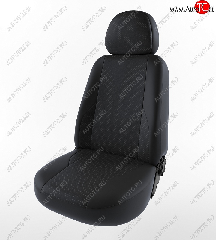 4 389 р. Чехлы для сидений Lord Autofashion Вегас (экокожа) Daewoo Nexia рестайлинг (2008-2015) (Черный, вставка черная)  с доставкой в г. Кемерово