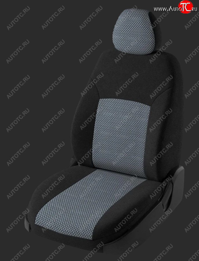 5 449 р. Чехлы для сидений Lord Autofashion Дублин (жаккард, сплошная спинка, 2 Г-образных подголовника) Daewoo Nexia рестайлинг (2008-2015) (Черный, вставка Стежок серый)  с доставкой в г. Кемерово