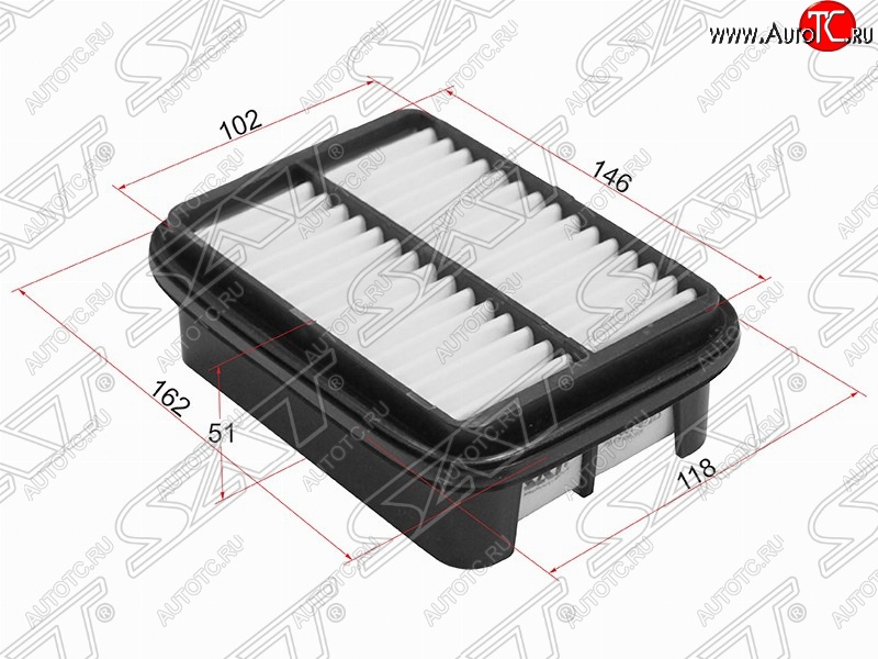 287 р. Фильтр воздушный двигателя SAT (162х118х51 mm)  Daihatsu Terios ( J100,  J102,J122) (1997-2005) дорестайлинг, рестайлинг  с доставкой в г. Кемерово