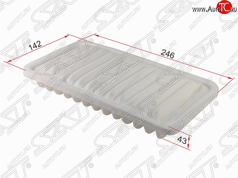 274 р. Фильтр воздушный двигателя SAT (1.3l, 246х142х43 mm)  Daihatsu Terios ( J100,  J102,J122) (1997-2005), Toyota Cami  J100 (1999-2006)  с доставкой в г. Кемерово