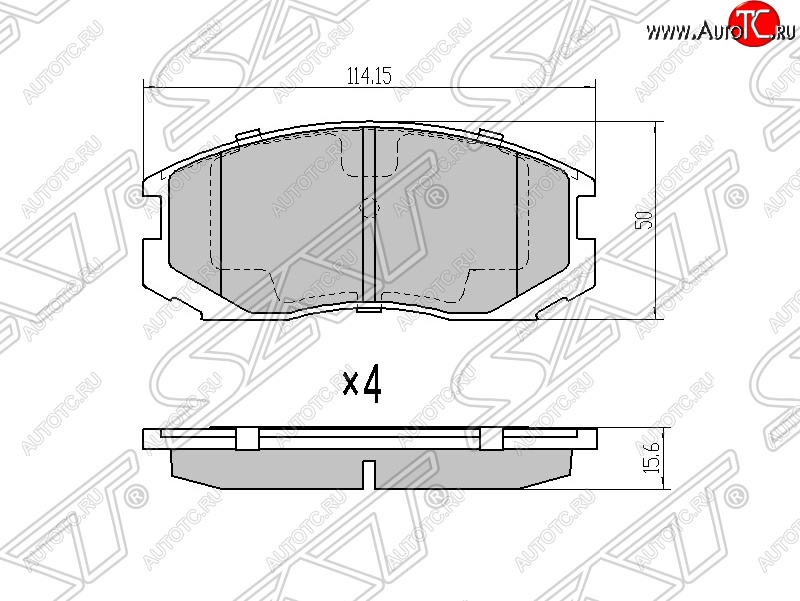 899 р. Колодки тормозные SAT (передние)  Daihatsu Terios ( J100,  J102,J122) (1997-2005), Mitsubishi Colt  CJ0 хэтчбэк 3 дв. (1995-2003), Mitsubishi Galant  8 (1996-1998), Mitsubishi Lancer  8 (1995-1997), Mitsubishi Lancer Cedia  9 (2000-2003), Mitsubishi Libero (1992-1995), Toyota Cami  J100 (1999-2006), Toyota Rush  J200 (2006-2016)  с доставкой в г. Кемерово