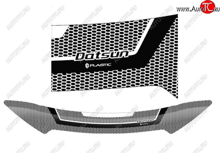 2 479 р. Дефлектор капота CA-Plastiс  Datsun mi-DO - on-DO (Серия Art графит)  с доставкой в г. Кемерово