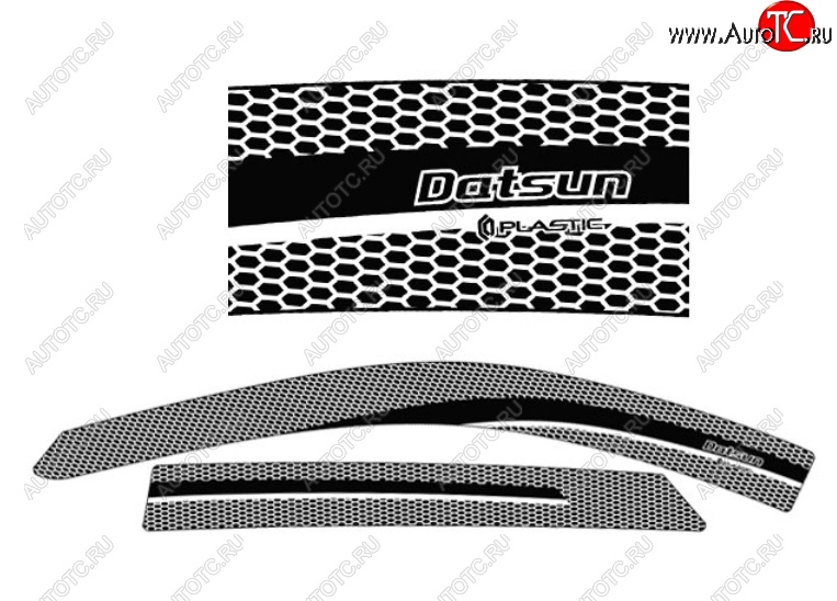 2 299 р. Дефлектора окон CA-Plastic  Datsun mi-DO (2014-2021) хэтчбэк (Серия Art белая, Без хром.молдинга)  с доставкой в г. Кемерово