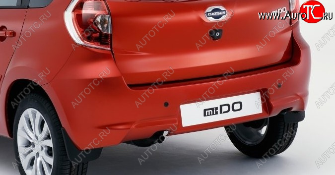 7 849 р. Бампер задний DATSUN Datsun mi-DO хэтчбэк (2014-2021) (Неокрашенный с отверстием под парктроник)  с доставкой в г. Кемерово