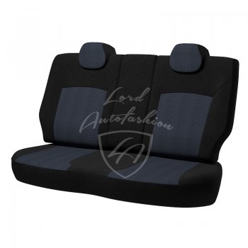 5 749 р. Чехлы для сидений Lord Autofashion Дублин (жаккард, цельная спинка) Datsun on-DO седан дорестайлинг (2014-2019) (Черный, вставка Ёж Синий)  с доставкой в г. Кемерово. Увеличить фотографию 2